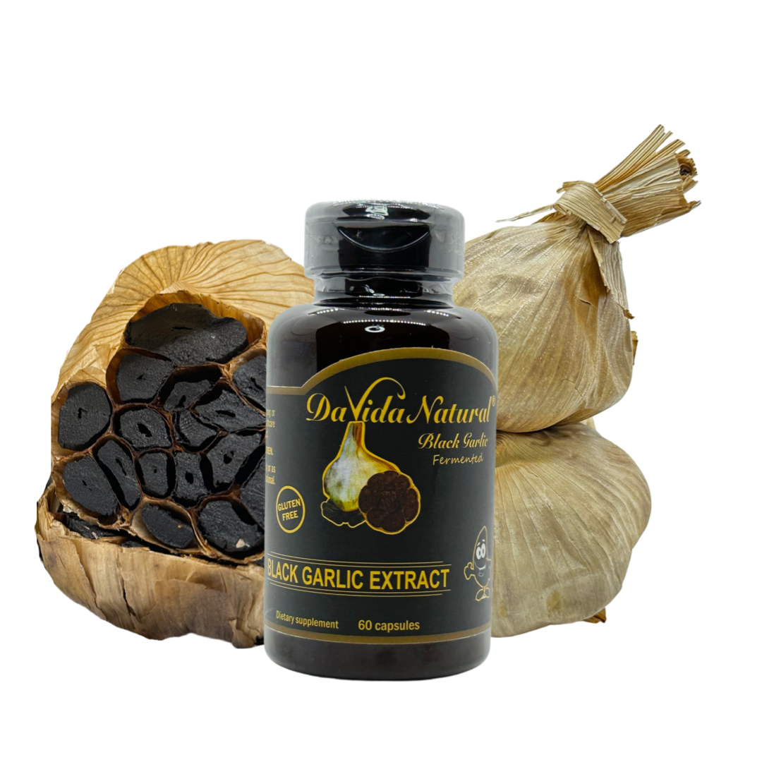 Fermented black garlic capsules/ Cápasulas de ajo negro fermentado